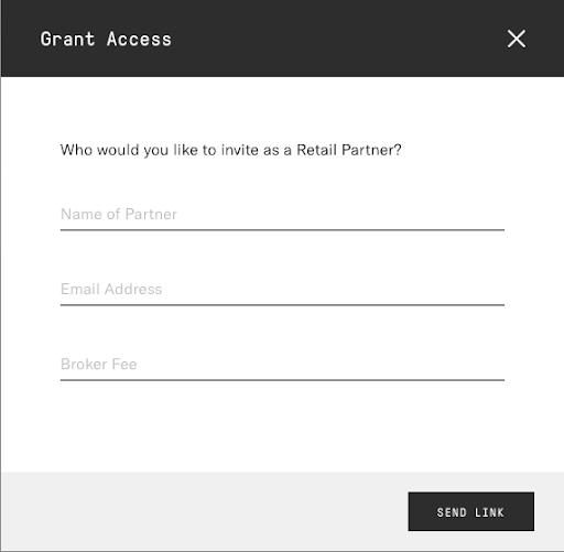Retail partner access form on At-Bay Broker Platform