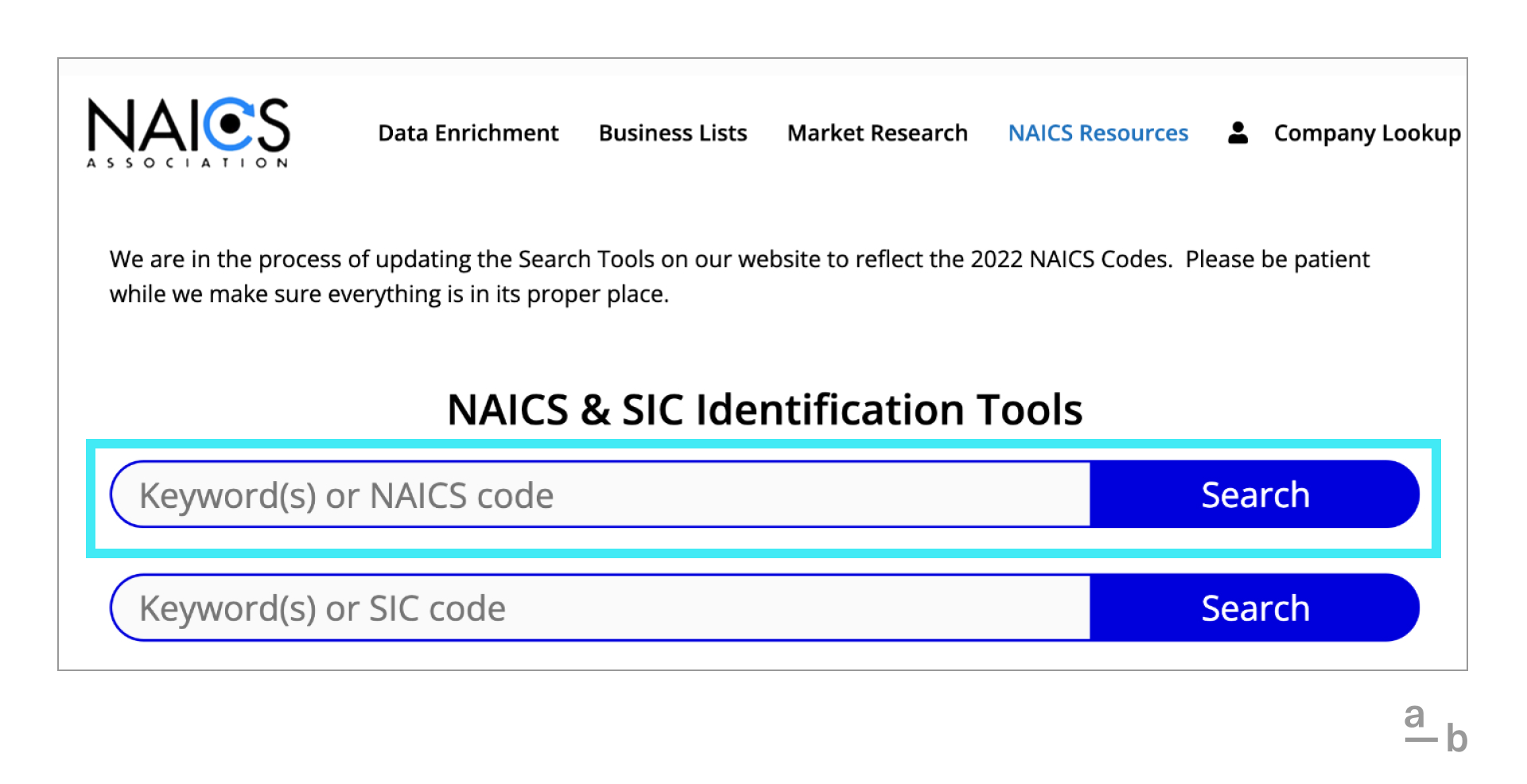NAICS lookup tool
