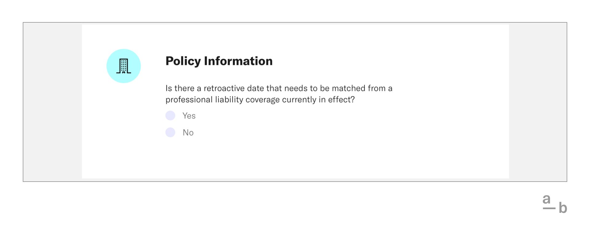 screenshot of policy information
