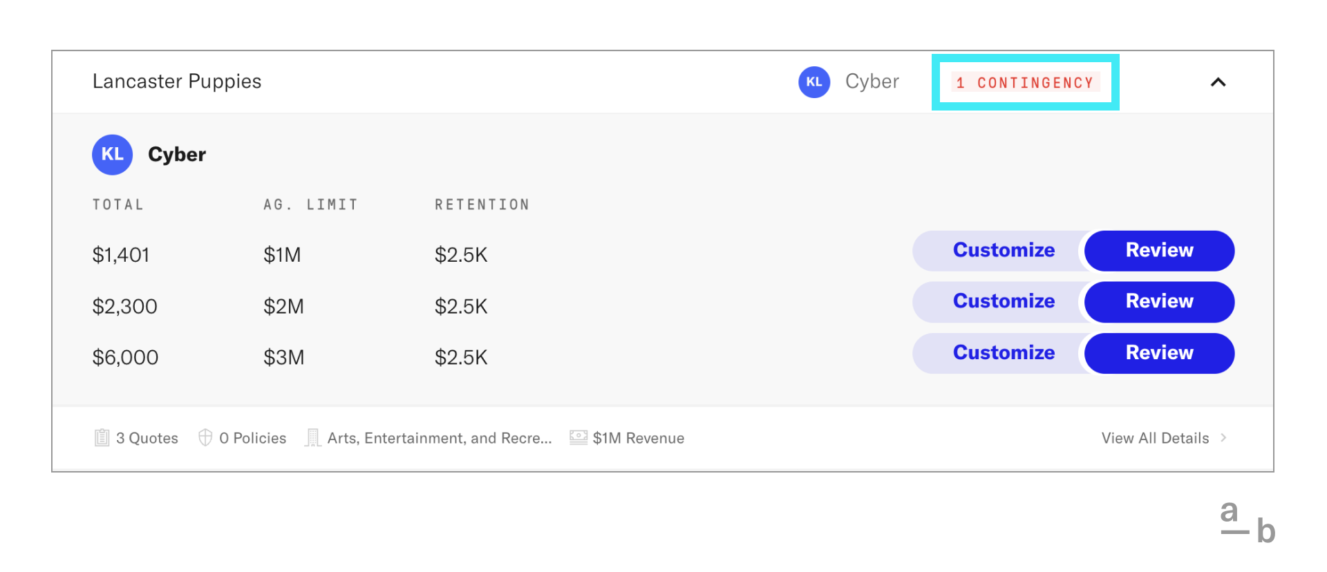 View contingency in Broker Platform