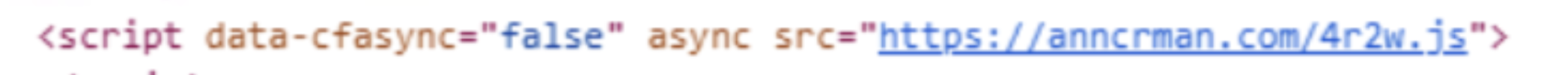 Figure 2: Javascript (4r2w.js) loaded on the compromised sites (Source: At-Bay Security)