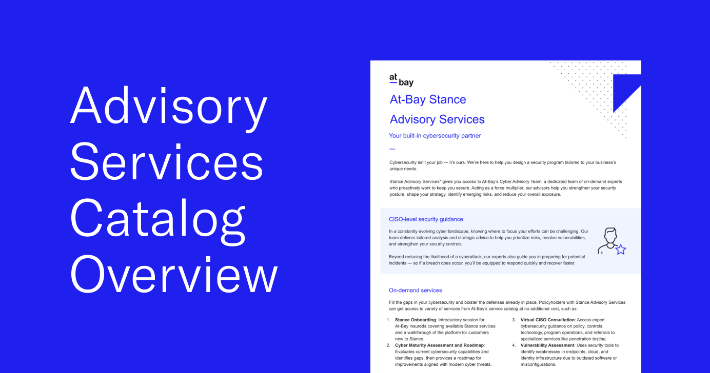 Advisory Services Catalog Overview
