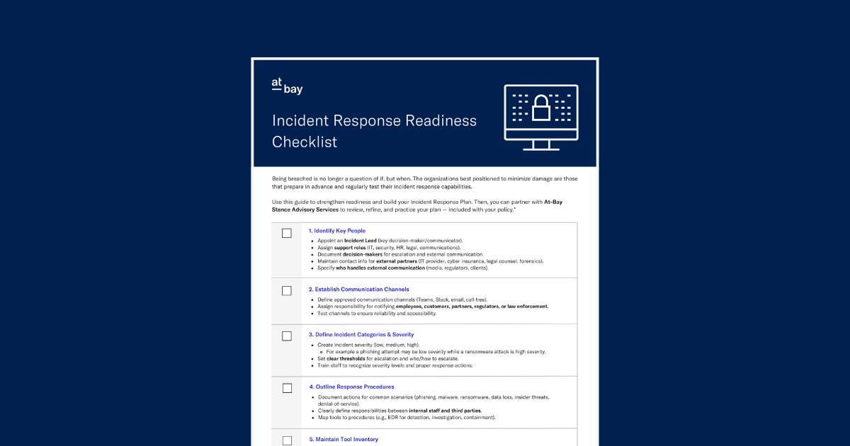 Download Now: Incident Response Readiness Checklist