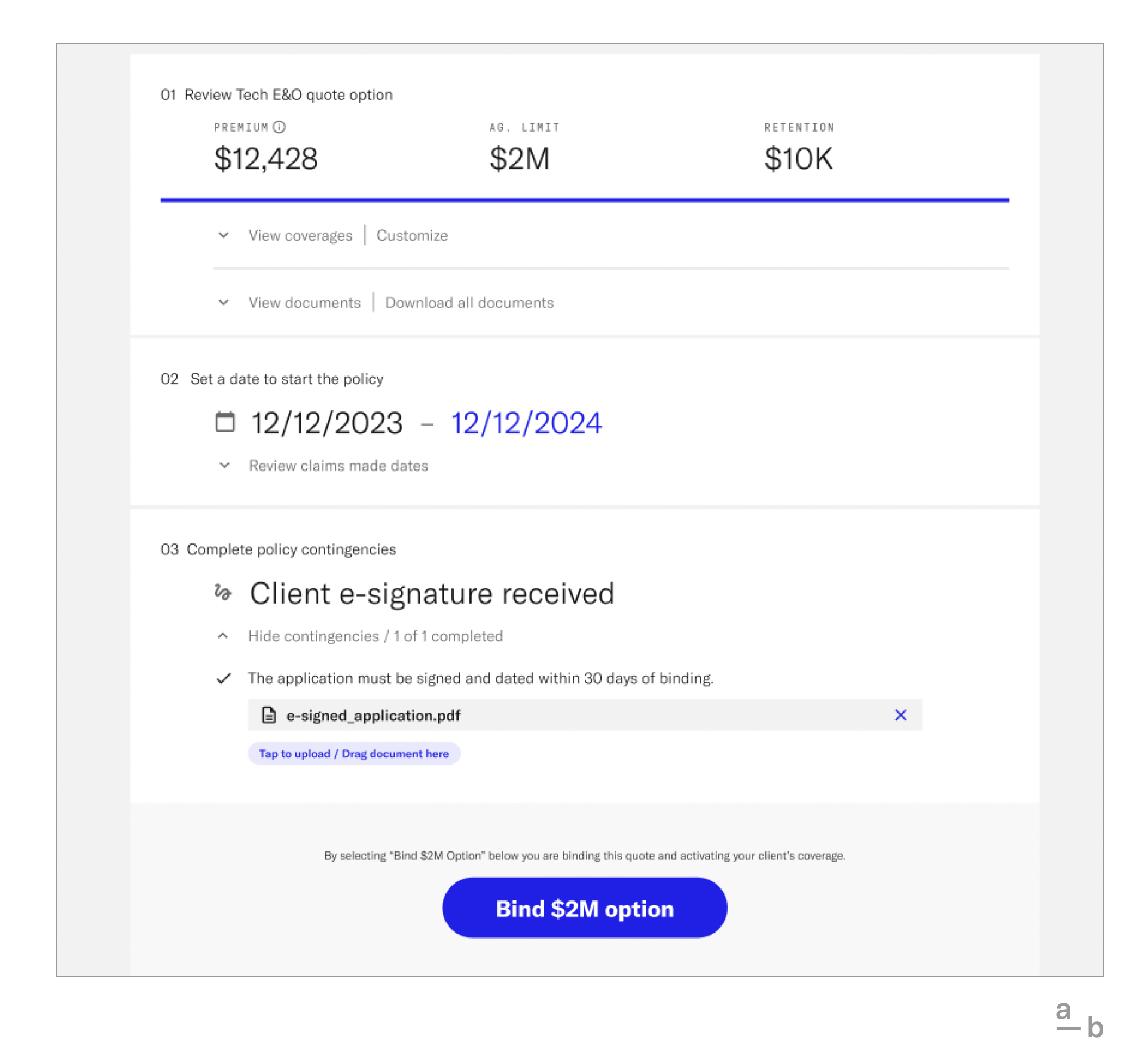 Easily bind a policy in Broker Platform